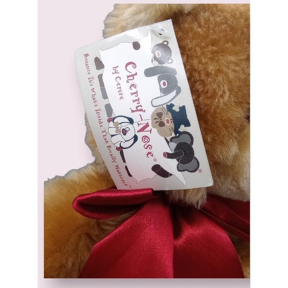 Vtg Cherry Nose Lil Hairy Beary Brown Teddy Bear Plush Tissue Holder Comfort - Picture 8 of 13